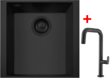 Sinks CUBE 340U BL Nanoblack + EVA P Nanoblack 